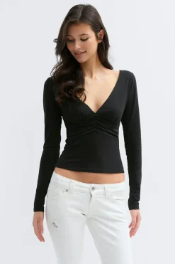 Gina Tricot 14+ ruched top Svart Best