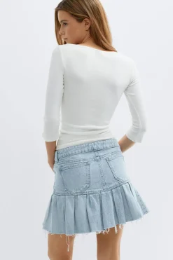 Gina Tricot Ruffle babe denim skirt Blå Hot