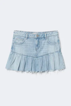 Gina Tricot Ruffle babe denim skirt Blå Hot