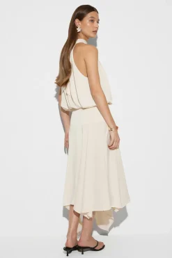 Gina Tricot Satin asymmetric skirt Hvit Outlet