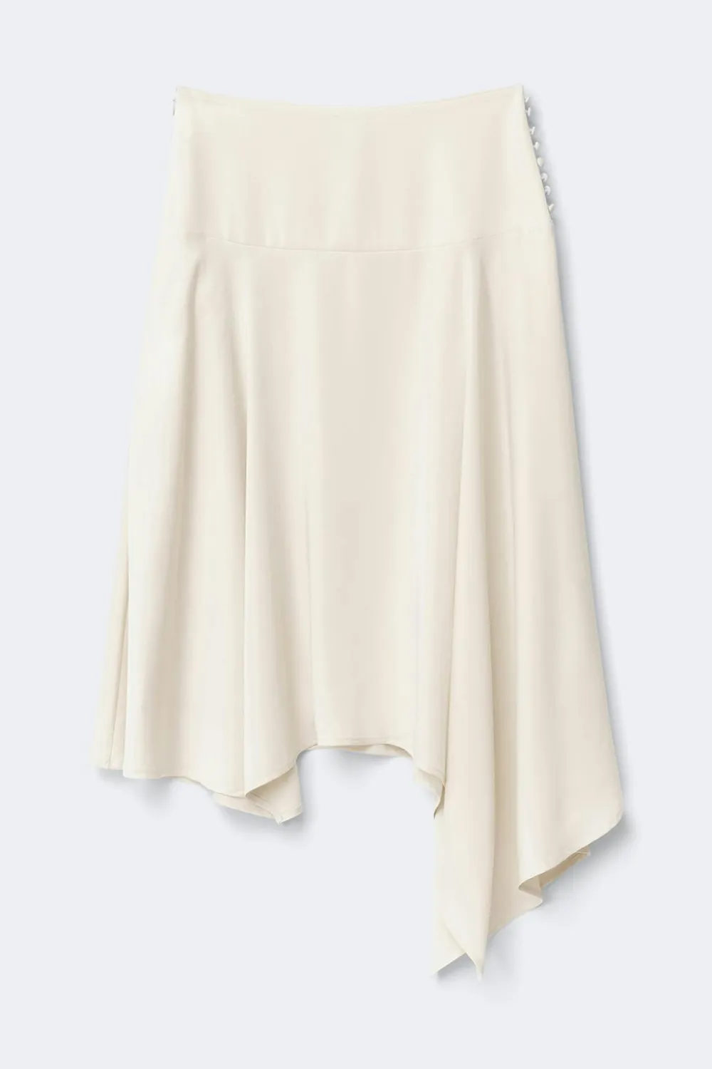 Gina Tricot Satin asymmetric skirt Hvit Outlet