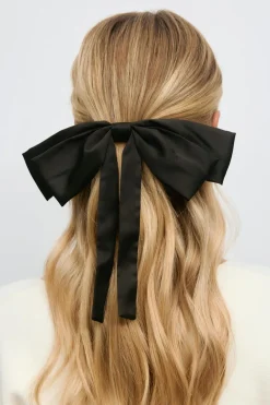 Gina Tricot Satin bow hair clip Svart Hot