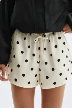 Gina Tricot atin drawtring hort Svart Sale