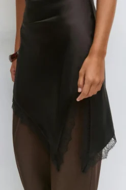 Gina Tricot Satin dress Svart Outlet
