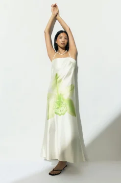Gina Tricot Satin dress Hvit Discount