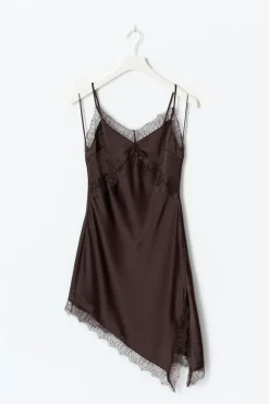 Gina Tricot Satin dress Brun Hot