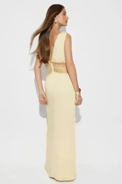 Gina Tricot Satin lace maxi dress Gul Best