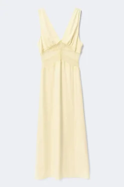 Gina Tricot Satin lace maxi dress Gul Best