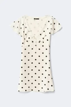 Gina Tricot Satin lace mini dress Svart Outlet