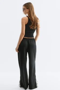 Gina Tricot atin ace trouer Svart Discount