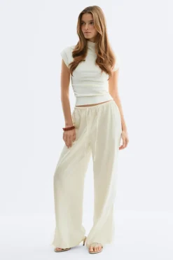 Gina Tricot atin ace trouer Hvit New