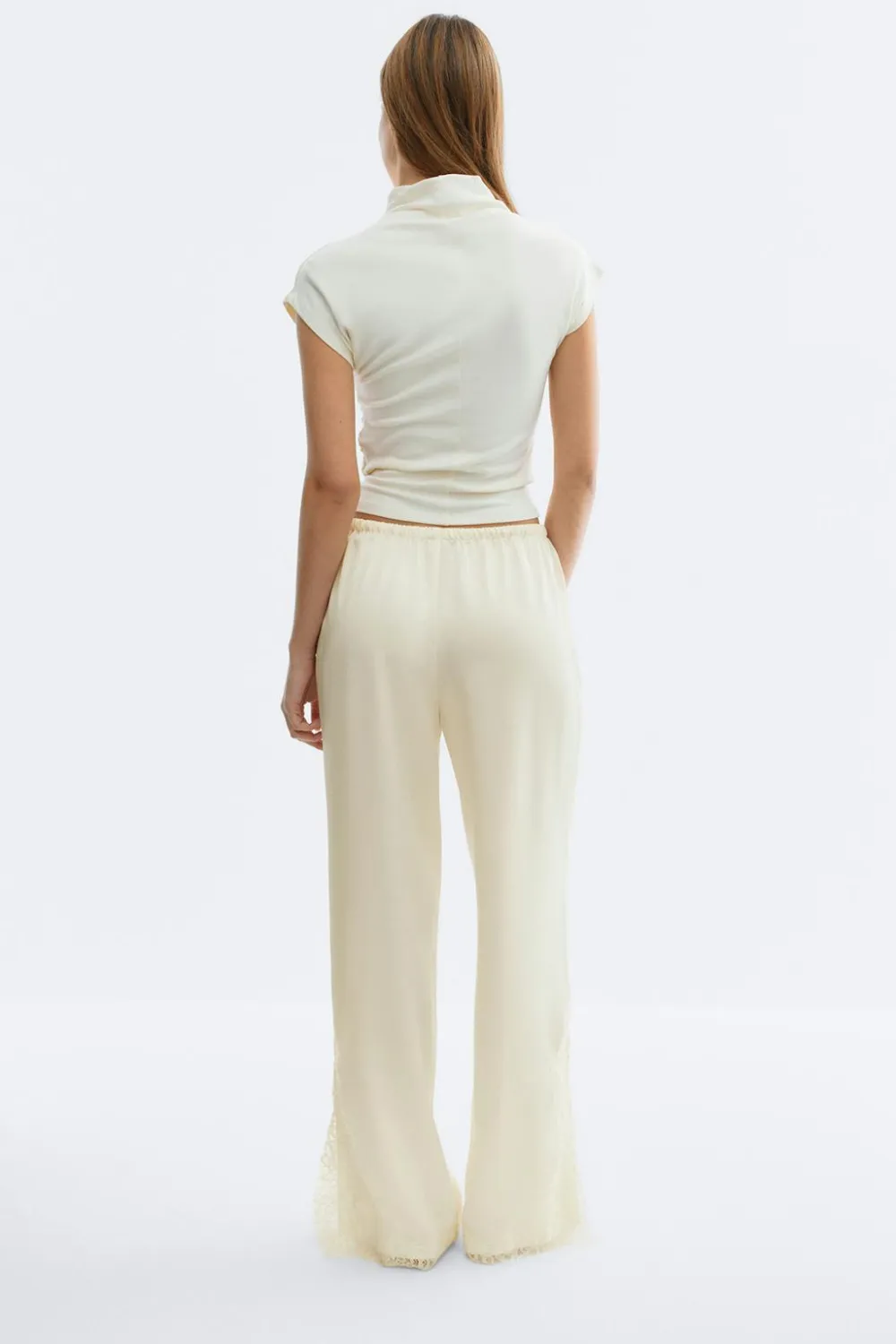 Gina Tricot atin ace trouer Hvit New