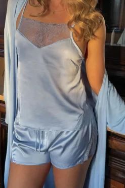 Gina Tricot atin oungewear hort Blå New