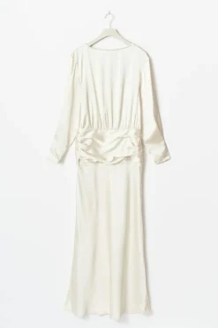 Gina Tricot Satin maxi dress Hvit Clearance