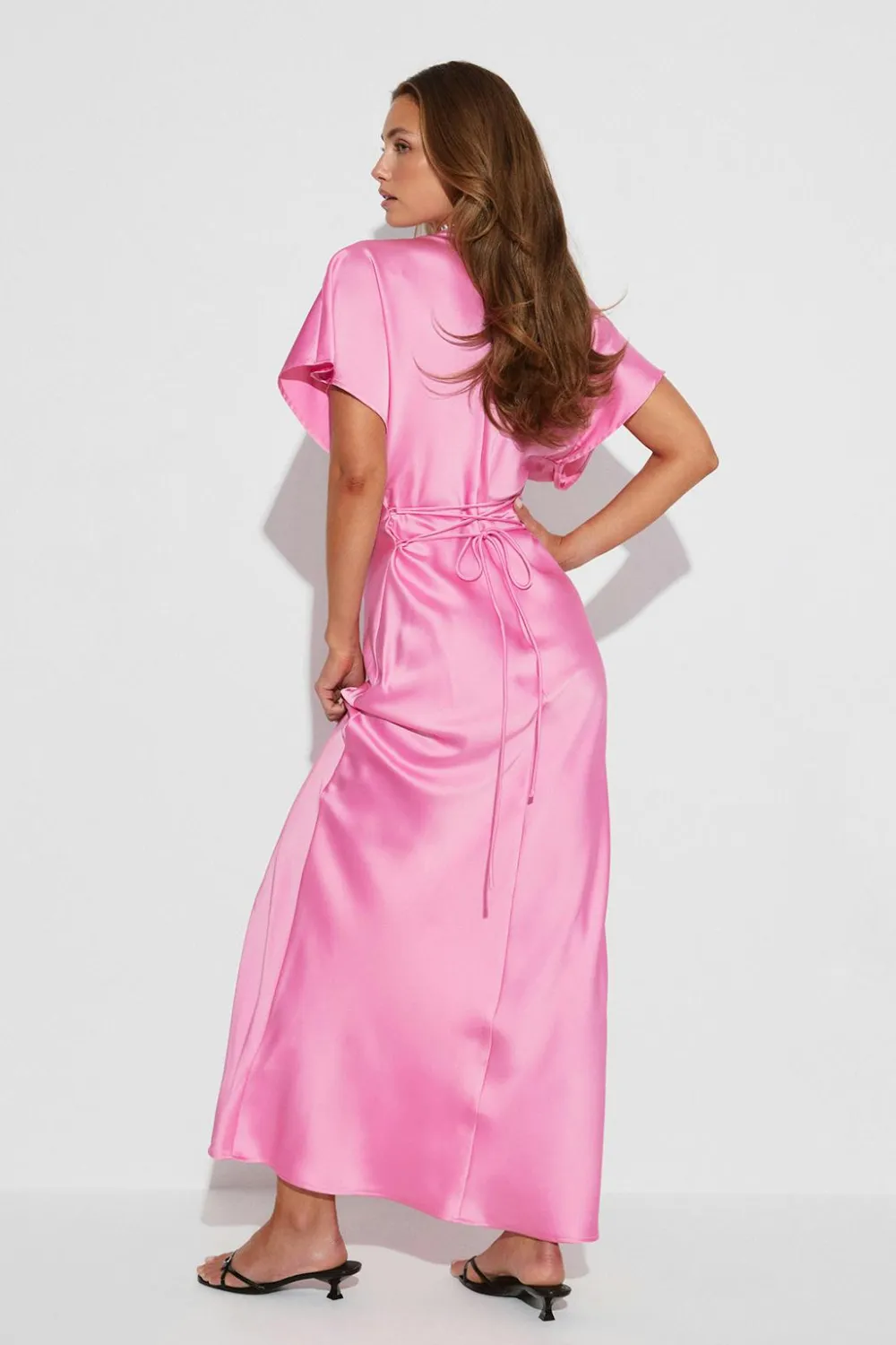 Gina Tricot Satin maxi dress Rosa Outlet