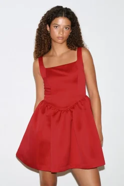 Gina Tricot Satin mini dress Rød Online
