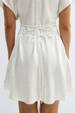 Gina Tricot Satin mini dress Hvit Clearance