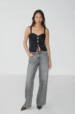 Gina Tricot Satin singlet Svart Online