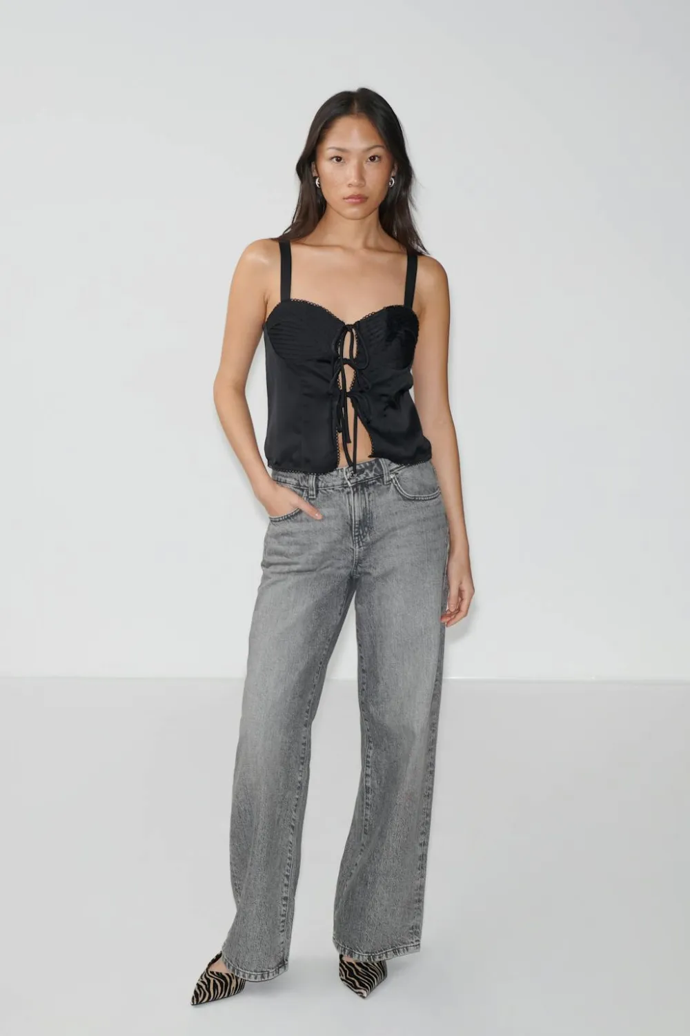 Gina Tricot Satin singlet Svart Online
