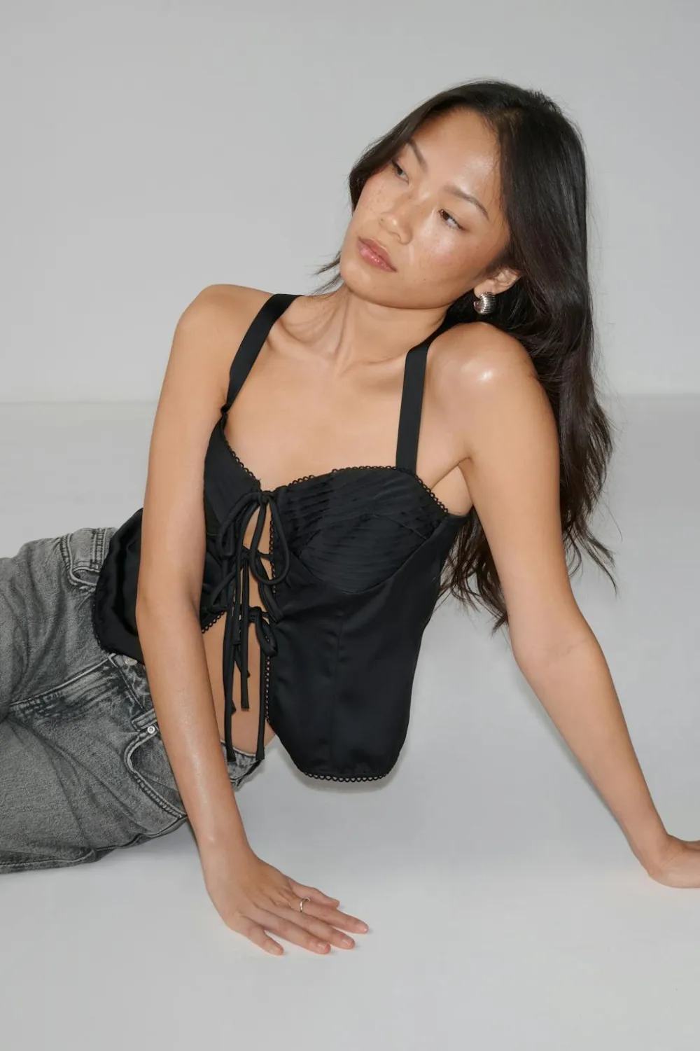 Gina Tricot Satin singlet Svart Online