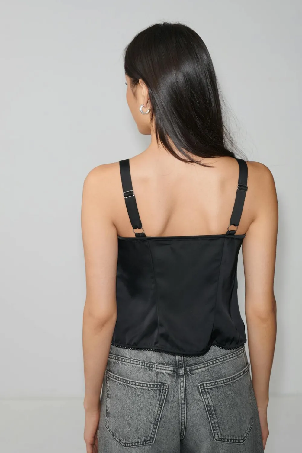 Gina Tricot Satin singlet Svart Online