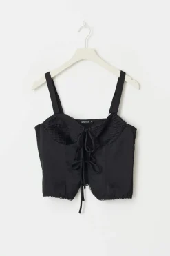 Gina Tricot Satin singlet Svart Online