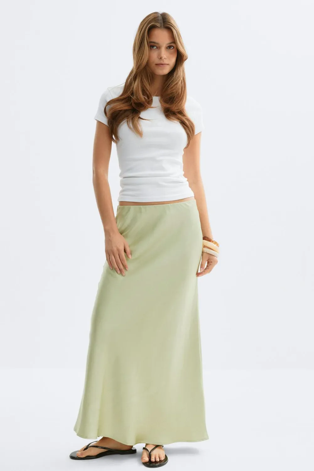 Gina Tricot atin kirt Grønn Hot