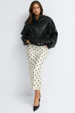 Gina Tricot atin kirt Hvit Discount