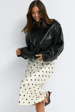 Gina Tricot atin kirt Hvit Discount