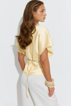 Gina Tricot Satin top Gul New