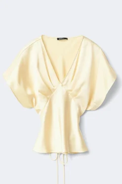 Gina Tricot Satin top Gul New