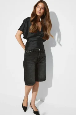 Gina Tricot Satin top Svart Outlet