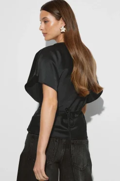 Gina Tricot Satin top Svart Outlet