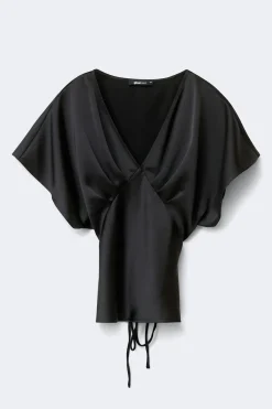 Gina Tricot Satin top Svart Outlet