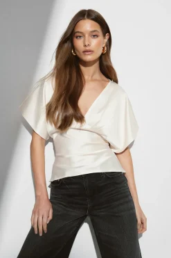 Gina Tricot Satin top Hvit
