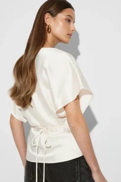Gina Tricot Satin top Hvit
