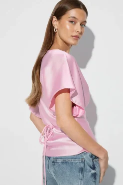 Gina Tricot Satin top Rosa Sale