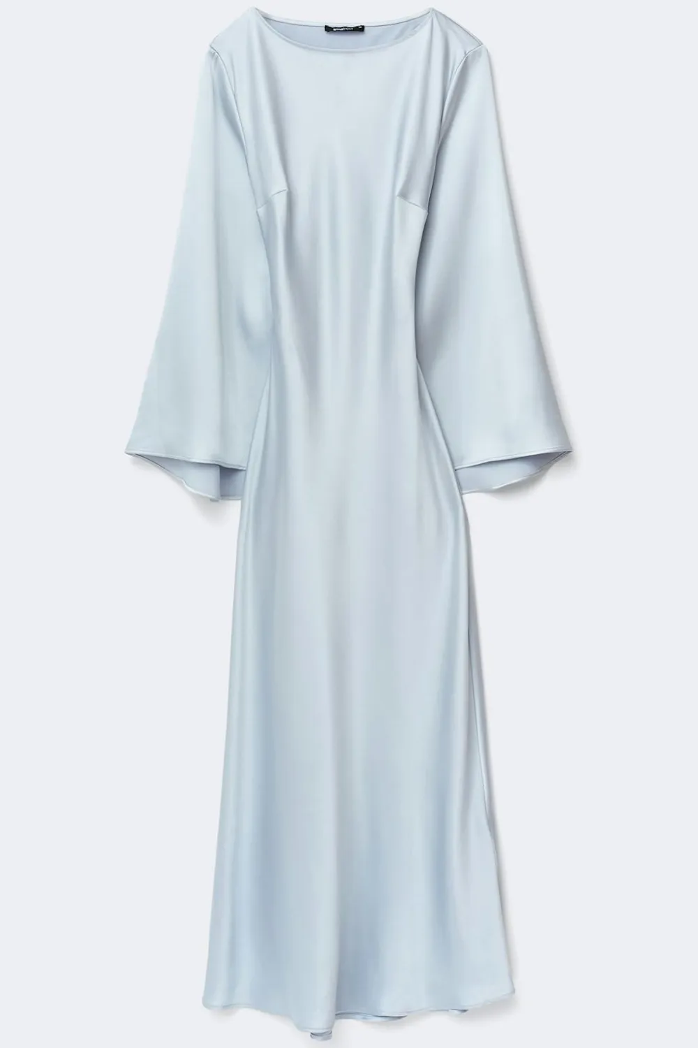 Gina Tricot Satin wide sleeve maxi dress Blå Outlet