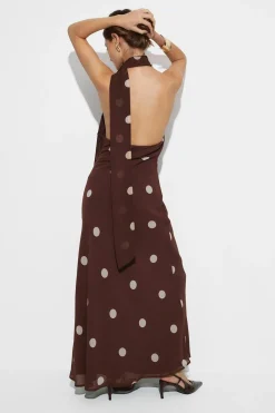 Gina Tricot Scarf maxi dress Beige Outlet