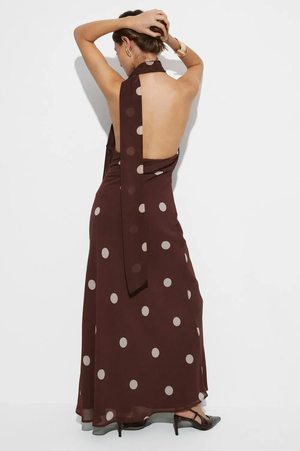Gina Tricot Scarf maxi dress Beige Outlet
