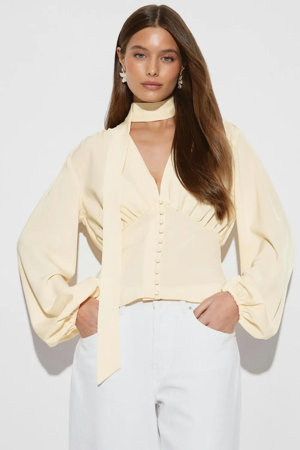 Gina Tricot Scarf top Gul Hot