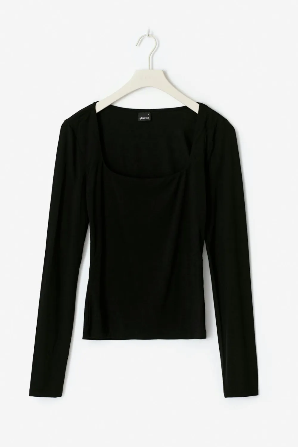 Gina Tricot coop neck top Svart Hot