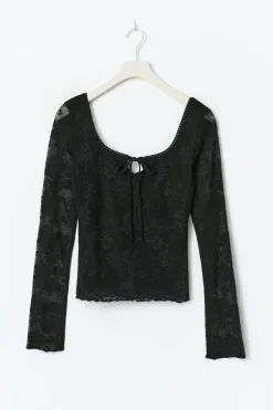 Gina Tricot coop neck top Svart Best