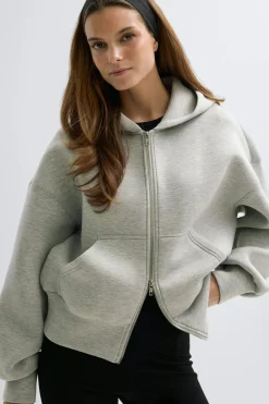 Gina Tricot cuba zip hoodie Grå Online