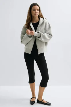 Gina Tricot cuba zip hoodie Grå Online