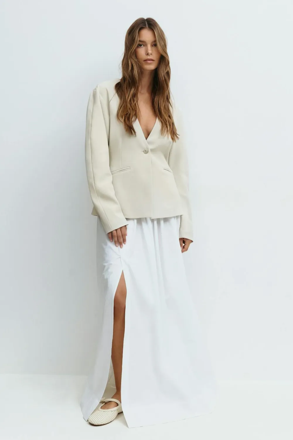 Gina Tricot cupted bazer Beige Sale