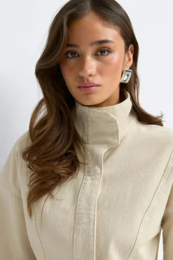 Gina Tricot Sculpted denim jacket Gul Outlet