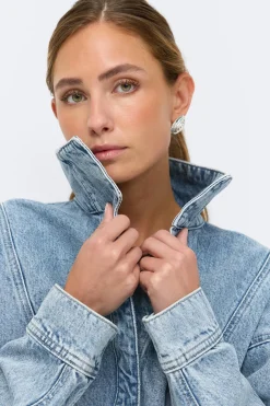 Gina Tricot Sculpted denim jacket Blå Online