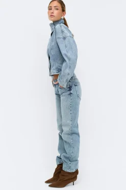 Gina Tricot Sculpted denim jacket Blå Online