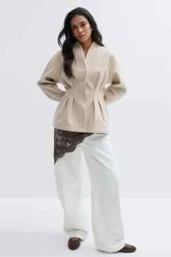 Gina Tricot cupted fet jacket Beige Discount